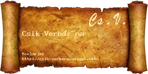 Csik Verbéna névjegykártya